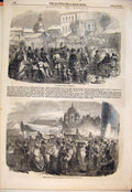 Original Old Antique Print Palm Sunday St Petersburg Easter Russia Festival Egg