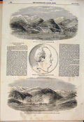 Original Old Antique Print Fort Jouabs Medal Bunsen Munro Golovin Russians 1854