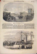 Original Old Antique Print Raglan Caradoc Marseillees France St Arnaud 1854 19th