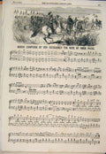 Original Old Antique Print Song Music Score Sheet Omer Pacha Composed 1854 19th
