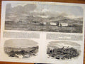 Original Old Antique Print Sebastopol Black Sea Admiralty Turkish O'Reilly Guns