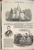 Original Old Antique Print Phantom London Yacht Club Billault Minister Fashion