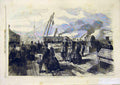Original Old Antique Print Sketch Deck Great Eastern Ship Public Inspection 1859