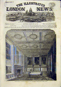 Original Old Antique Print Houses Parliament Commons Staircase Speaker 1859