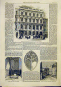 Original Old Antique Print Mutual Life Insurance Cheapside Endell Clerkenwall