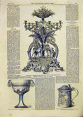 Original Old Antique Print Montefiore Prize Turnips Horner Seagrave Tankard 1859