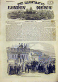 Original Old Antique Print Neapolitan Exiles Paddington Station London 1859 19th