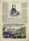 Old Antique Print Steel Monument Carlisle Lygon Tewkesbury Admiralty 1859 19th