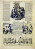 Original Old Antique Print Fountain Islington Chester Liverpool Bas Relief 1859