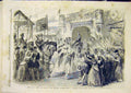 Original Old Antique Print Scene Henry Fifth Princess Theatre Agincourt 1859