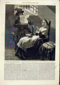 Original Old Antique Print Marie Antoinette Accusation Trial Ward Fine Art 1859