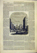 Original Old Antique Print Paris Boulevard De Sebastopol Thorigny 1859 Victorian