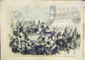 Original Old Antique Print War Emperor Napoleon Imperial Cortege Paris 1859 19th