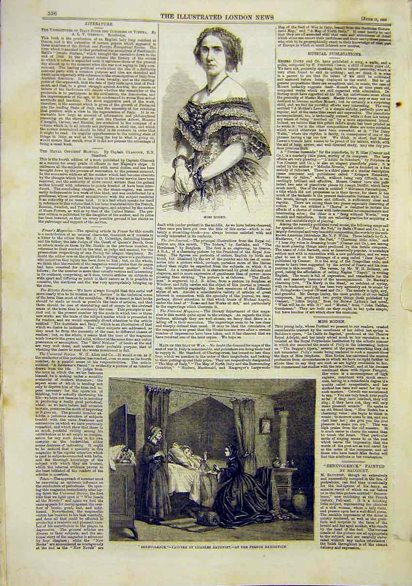 Original Old Antique Print Roden Benevolence Charles Baugniet 1859 Victorian