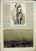 Original Old Antique Print Great Pyramid Warren Gathorne Hardy Munro 1859 19th