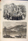 Original Old Antique Print Statue Governor Cape Town Natal South Africa Bridge
