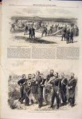 Original Old Antique Print Surrey Artillery Volunteers Plumstead Military 1865
