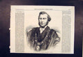 Original Old Antique Print Portrait Barrington Lord Mayor Dublin Ireland 1865