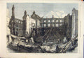 Original Old Antique Print Surrey Theatre Fire London Building 1865 Victorian