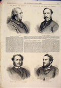 Original Old Antique Print Lords Commons Houghton Charlemont Hanbury-Tracy 1865