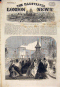 Original Old Antique Print Bird Show Crystal Palace London Birds 1865 Victorian