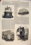 Original Old Antique Print Southwark Harrow School Liverpool Rifle Mace Bowyer