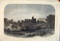 Original Old Antique Print Alnwick Castle Duke Northumberland 1865 Victorian