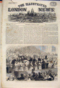 Original Old Antique Print Children Prizes Ragged School Exeter Hall London 1865