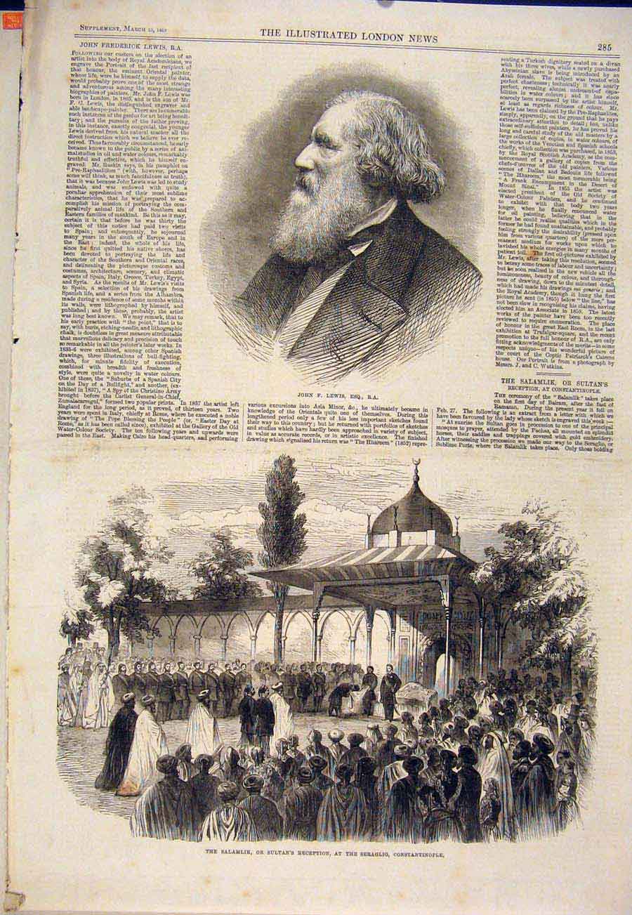 Old Antique Print Portrait Lewis Salamlik Sultan Seraglio Constantinople