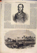 Original Old Antique Print Portrait Enfield Poor Law Ceylon Railway Colombo 1865