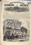 Old Antique Print Dublin Exhibition Garden Fountain Adelphi Theatre 1865 19th