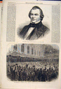Original Old Antique Print Portrait Johnson United States President Lincoln 1865