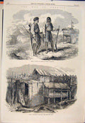 Original Old Antique Print War Bhootan Sier Villager Bala Pass Stockade 1865
