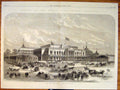 Old Antique Print Dublin International Exhibition Palace Ireland Garden
