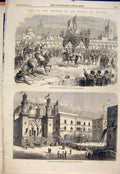 Original Old Antique Print Napoleon Algeria Algiers Africa Emperor 1865 19th
