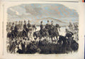 Original Old Antique Print Dublin Exhibition Review Troops Phoenix Prince Wales