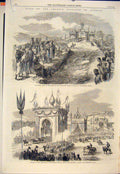 Original Old Antique Print Napoleon Algeria Africa Constantine 1865 Victorian