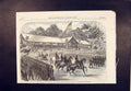 Original Old Antique Print Review Army Potomac President Johnson Washington Usa