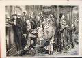 Old Antique Print Half Hour Dinner Family Children Barnard Fine Art 1871 19th