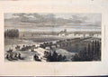 Original Old Antique Print Tours City Frances View Troops River War 1871 19th