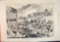 Original Old Antique Print Washerm#Woman Banlieue Conference Paris France 1871