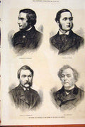 Original Old Antique Print Portrait Westminster Roseberry Morley Hamilton 1871