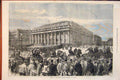 Original Old Antique Print French National Assembly Bordeaux France Peace 1871