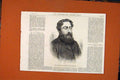 Original Old Antique Print Portrait Robertson Dramatist 1871 19th