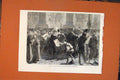 Original Old Antique Print Grand Theatre Bordeaux France Scene Night 1871 19th