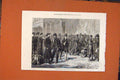Original Old Antique Print Siers Streets Bordeaux France Troops 1871 Victorian