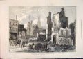 Original Old Antique Print Ruins France Paris St Cloud Fire War 1871 Victorian