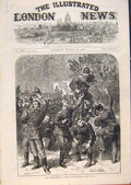 Old Antique Print Tuileries Gardens Paris France Germans French Prussian