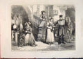 Original Old Antique Print People Alsace France French 1871 19th