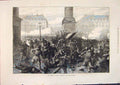Original Old Antique Print Conflict Paris France Civil War Place Vendome 1871